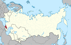 Location of Georgia (red) within the Soviet Union