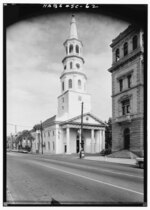 Thumbnail for File:Historic American Buildings Survey Photographer Louis I. Schwartz August 1963 WEST AND NORTH SIDES - St. Michael's Episcopal Church, 80 Meeting Street, Charleston, Charleston HABS SC,10-CHAR,8-4.tif