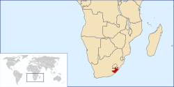 Transkei'nin Güney Afrika'daki konumu