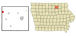 Location of Nora Springs, Iowa