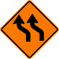 Diverted traffic to left (two lanes)