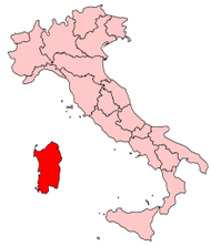 Letak Sardinia di Italia