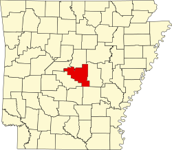 Karte von Pulaski County innerhalb von Arkansas