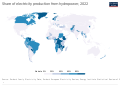 Image 18Share of electricity production from hydropower, 2022 (from Hydroelectricity)