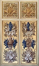 Baroque grotesques with putti on a door in the Galerie d'Apollon, Louvre Palace, Paris, by Louis Le Vau and Charles Le Brun, after 1661[12]