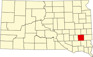 Map of South Dakota highlighting McCook County