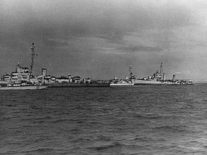 USS Glennon (DD-620) and USS Rich (DE-695) mined off Normandy, 8 June 1944.