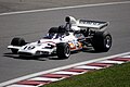 The team's first sponsorship deal was with Yardley, who branded McLarens such as this M19C (shown being demonstrated at the 2004 Canadian Grand Prix weekend).