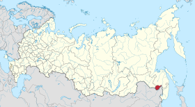 Localização do Oblast Autônomo Judaico na Rússia.