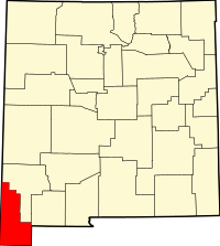 ヒダルゴ郡の位置を示したニューメキシコ州の地図