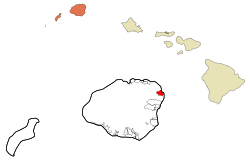 Location in Kauai County and the state of Hawaii