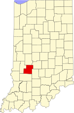 Map of Indiana highlighting Owen County