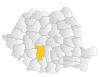 Map of Romania highlighting Vâlcea County