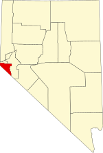 Map of Nevada highlighting Douglas County