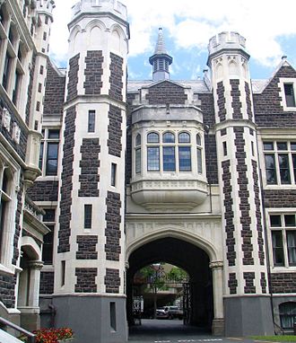 stone building with archway