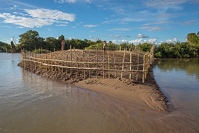 Wooden fence in Si Phan Don