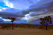 Massive clouds sweeping across the Mojave Desert