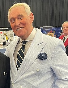 Roger Stone at a event in Detroit, Michigan