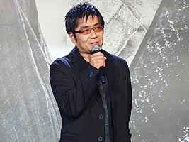 Keishi Ōtomo in 2014 giving a speech on the red carpet