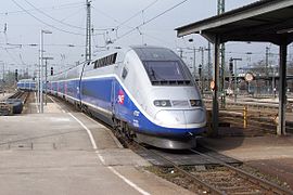 TGV 2N2 der letzten Generation in Karlsruhe