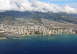 View from aircraft departing Daniel K. Inouye International Airport