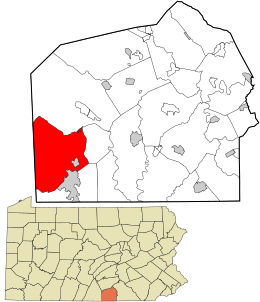 Location in Adams County and the state of Pennsylvania.