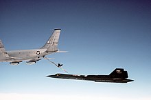 KC-135 and SR-71 during an "in-flight" re-fueling