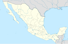 Mapa konturowa Meksyku, na dole po prawej znajduje się punkt z opisem „Campeche”