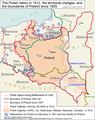 Vývoj poľských hraníc v 1. polovici 20. storočia.
