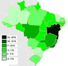 A feketék (afroamerikaiak) aránya a lakosságban