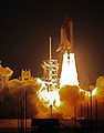 Close-up of Discovery lift off