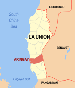 Map of La Union with Aringay highlighted