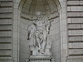 A statue outside the library