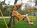 Girl on swing.