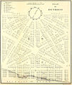 Augustus Woodward's plan following the 1805 fire for Detroit's Baroque-styled radial avenues and Grand Circus Park