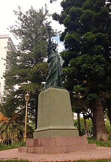 Statue of Liberty in Barrancas de Belgrano Square, Buenos Aires City, Argentina, original from 1886