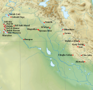 Carte de localisation des principaux sites du Néolithique acéramique de Mésopotamie et du Zagros occidental et central.