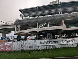 Thảo Điền station under construction in 2023