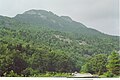 Grandfather Mountain i North Carolina. I forgrunnen ser ein Blue Ridge Parkway