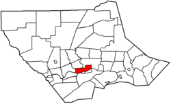 Map of Lycoming County, Pennsylvania highlighting Williamsport