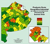 Producto Bruto Geográfico industrial per cápita.