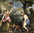 La Religión socorrida por España es un óleo realizado entre 1572 y 1575 por el pintor italiano Tiziano. Sus dimensiones son de 168 cm × 168 cm. Se expone en el Museo del Prado, Madrid. Por Tiziano.