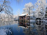 Peking University during winter. The campus is situated on a former imperial garden.