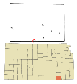 Location within Chautauqua County and Kansas