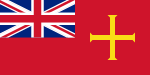 Civil Ensign of Guernsey, Channel Islands, (British Crown Dependency) (Cross with ends pattée)