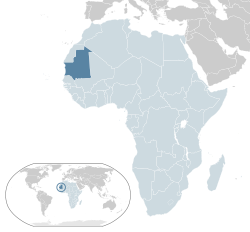 Ligging van Mauritanië