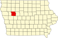 Округ Сак на мапі штату Айова highlighting