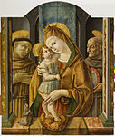 Carlo Crivelli, Madonna och Jesusbarnet med helgon och donator (cirka 1490).