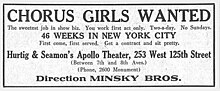 Advertisement for Hurtig and Seamon's Apollo Theater in 1928