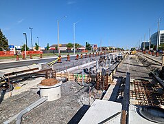 Construction of Courtneypark station in May 2023